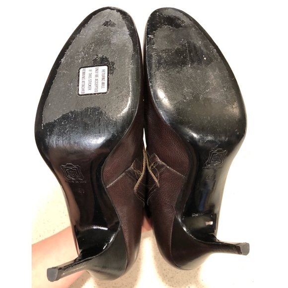 Lanvin Brown Leather Ankle Wrap Boots SZ 41 10 9 - Picture 7 of 8